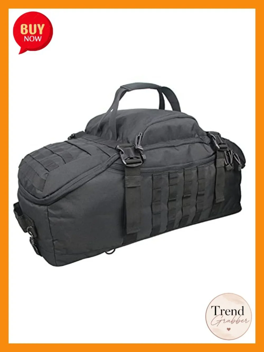 3-in-1 Tactical Travel Duffel Backpack 85L Heavy Duty Gym Bag 600D Nylon